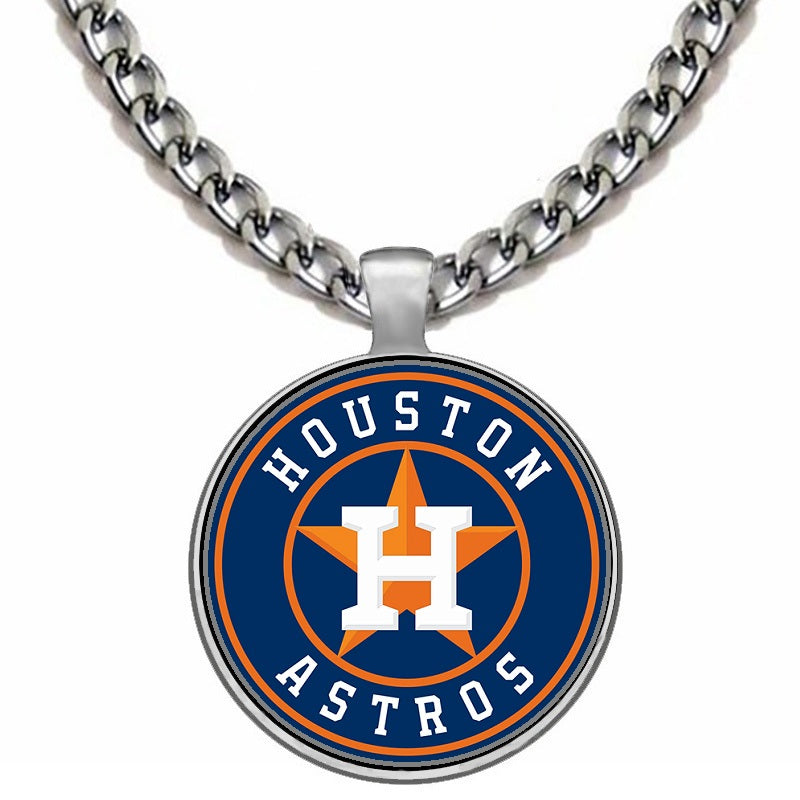 Large Houston Astros Necklace Stainless Steel Chain Baseball Free Ship D5