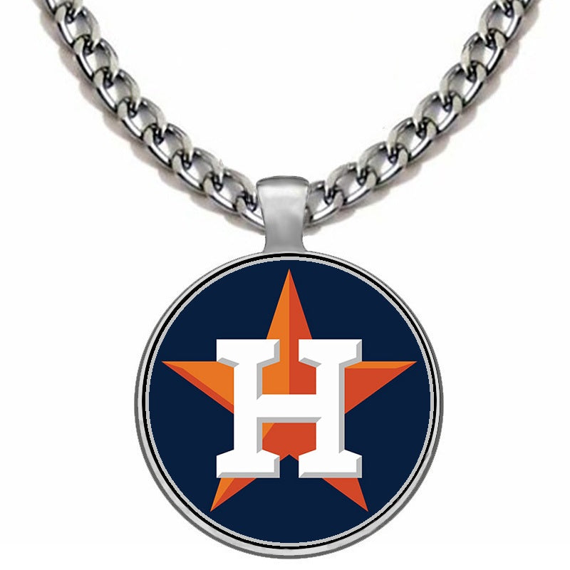 Large Houston Astros Stainless Steel Chain Pendant Necklace Free Ship D5