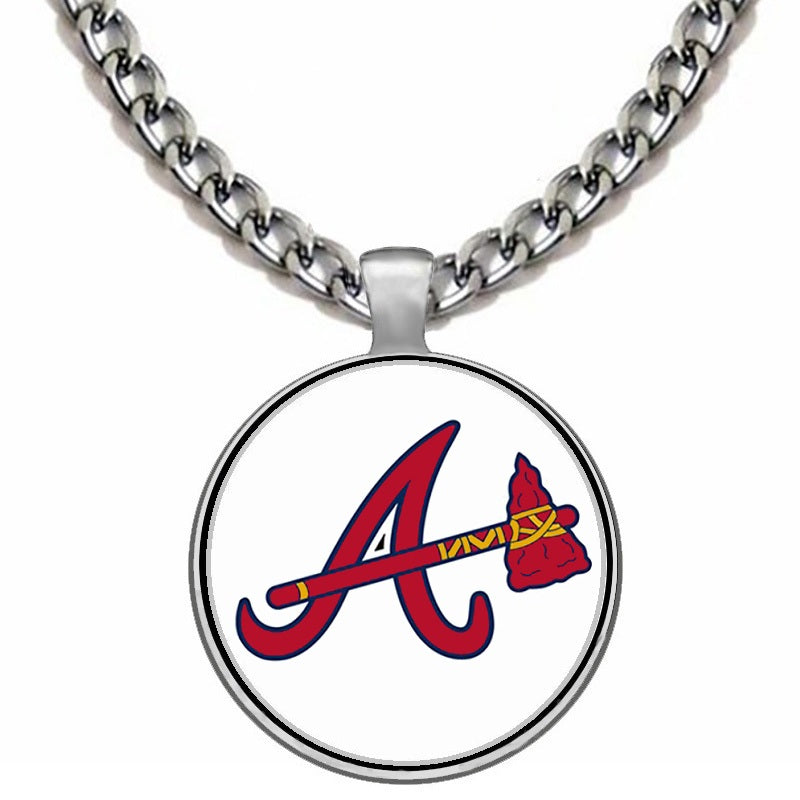 Large Atlanta Braves Necklace Stainless Steel Chain Free Ship D5