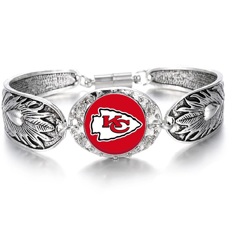 Kansas City Chiefs Gift Womens 925 Sterling Silver Necklace Bracelet Set D3D18