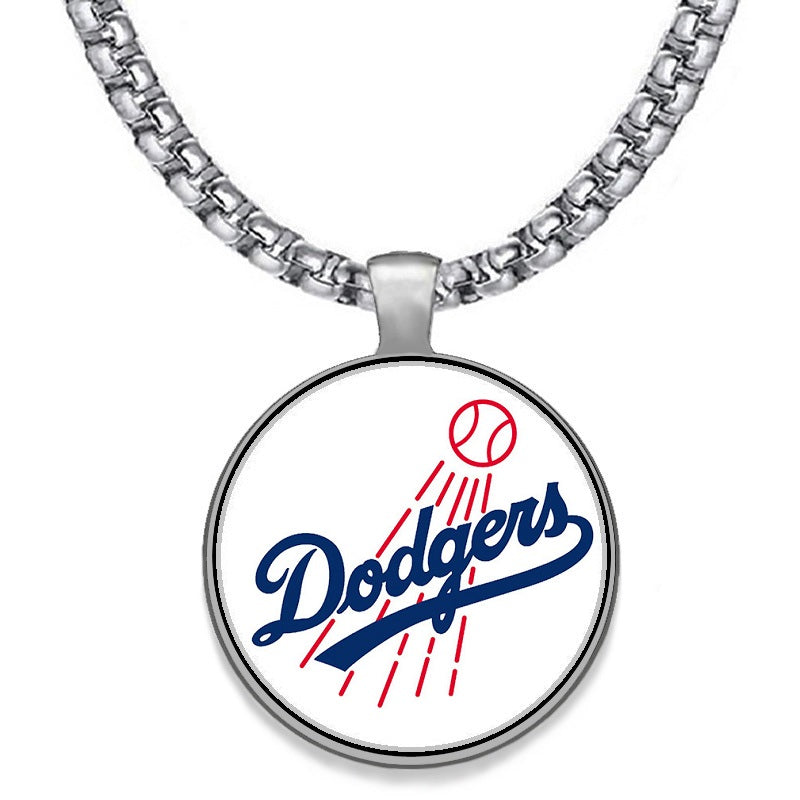 Large Los Angeles LA Dodgers Necklace 24" Stainless Steel Chain Free Ship' D30