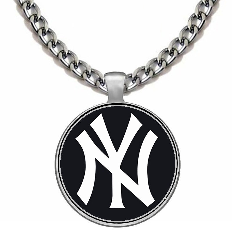 Large New York NY Yankees Necklace Stainless Steel Chain Free Ship D5