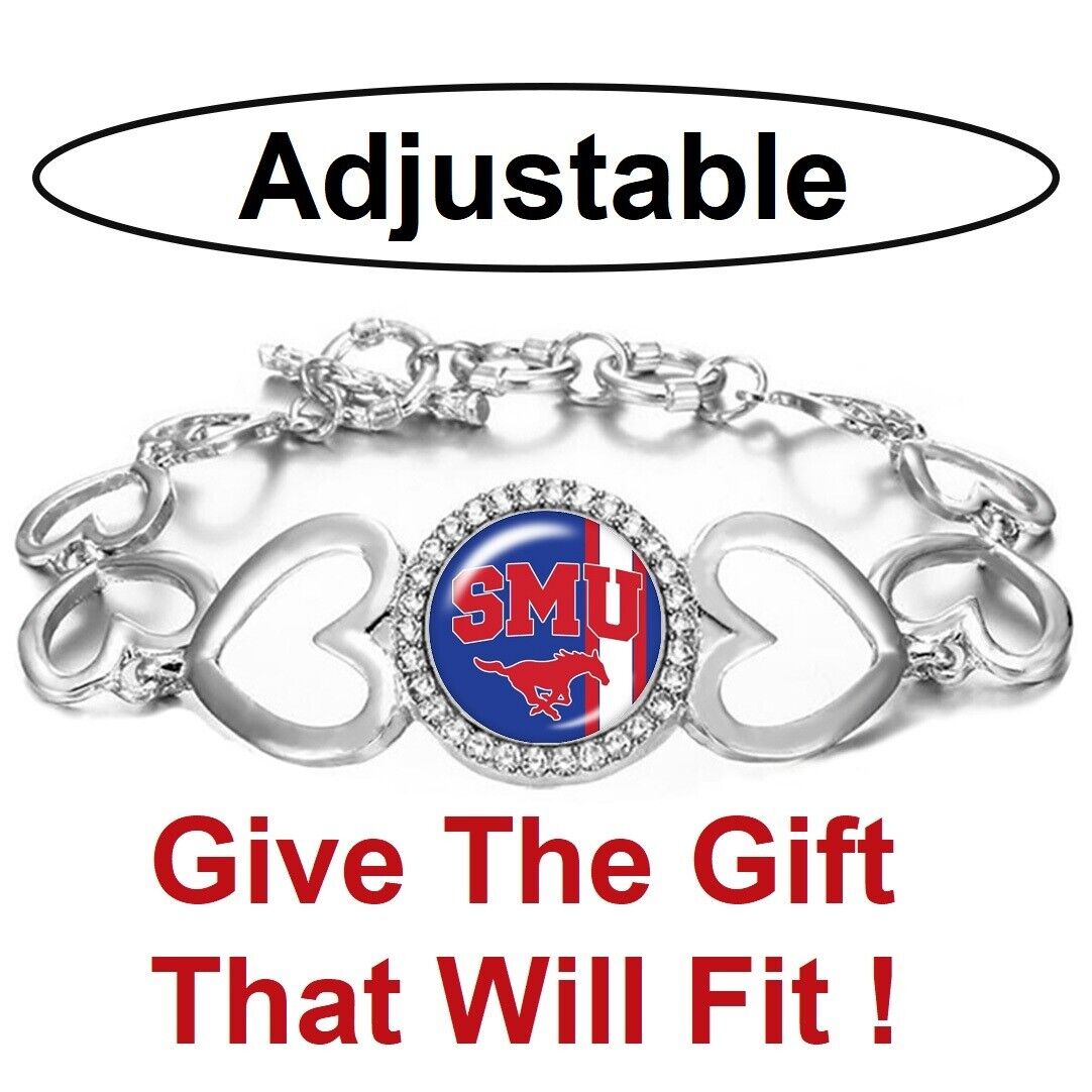 Smu Mustangs Womens Silver Link Bracelet W Gift Pkg D27