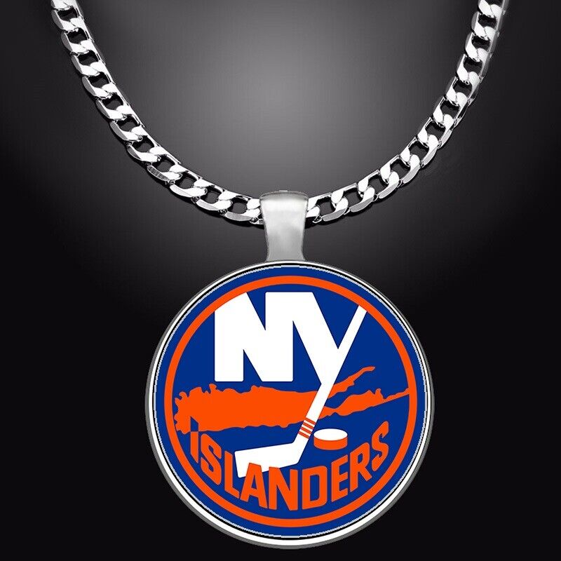 Large New York Islanders 24" Necklace Stainless Steel Chain Hockey Free Ship' D5