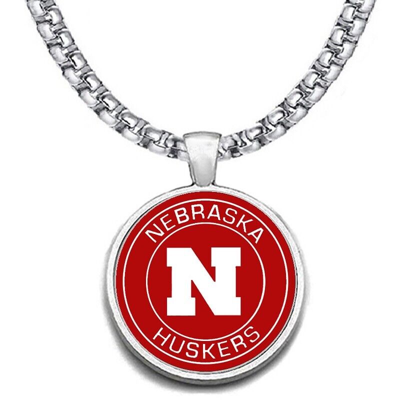 Large Nebraska Cornhuskers 24" Chain Stainless Pendant Necklace Free Ship' D30
