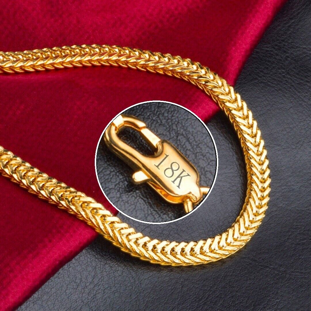 18k Yellow Gold Womens Necklaces Snake Curb Link Chain w Gift Pkg D544G