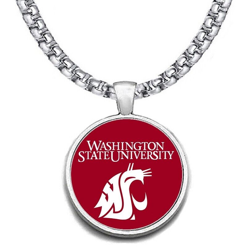 Large Washington State Cougars 24" Chain Pendant Necklace Free Ship' D30