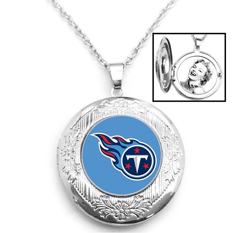 Tennessee Titans Womens 925 Silver 20" Link Chain Necklace And Photo Locket D16