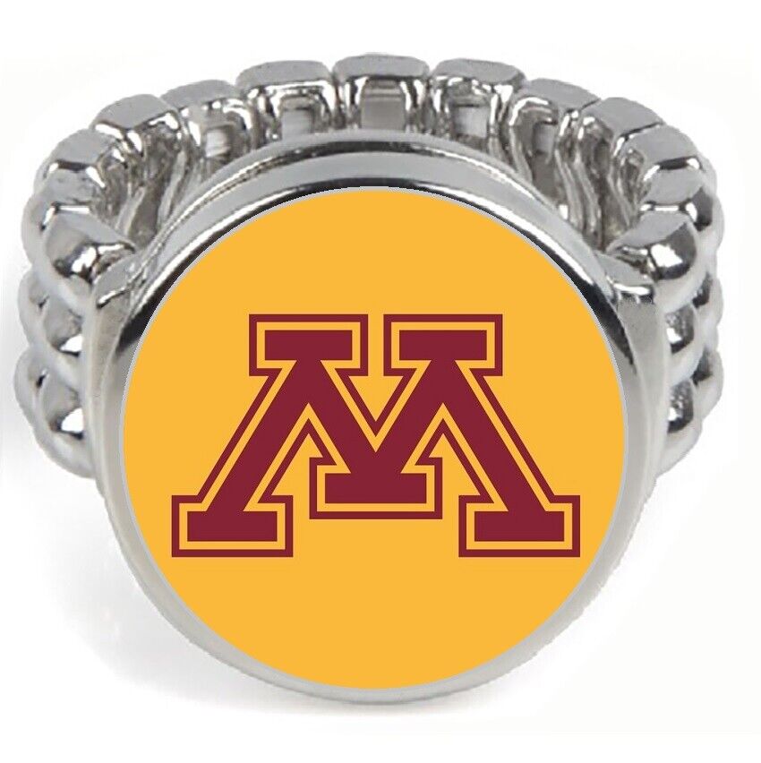 Minnesota Golden Gophers Silver Mens Womens University Ring Fits All W Giftpk D2