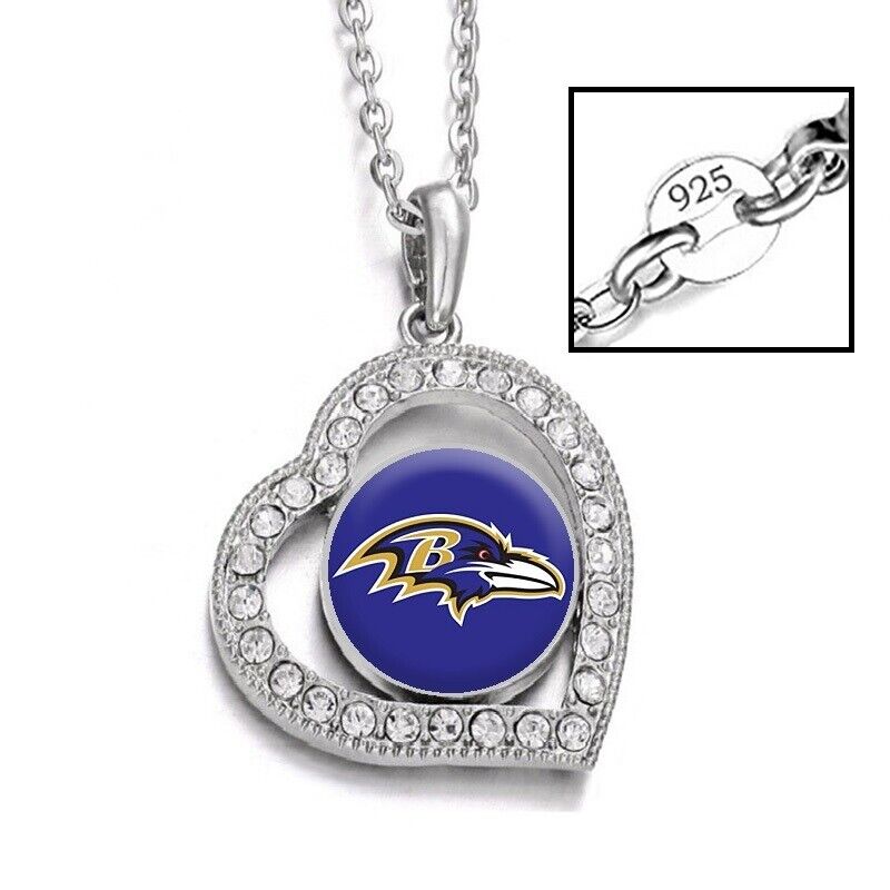 Baltimore Ravens Womens 925 Sterling Silver Link Chain Necklace D19