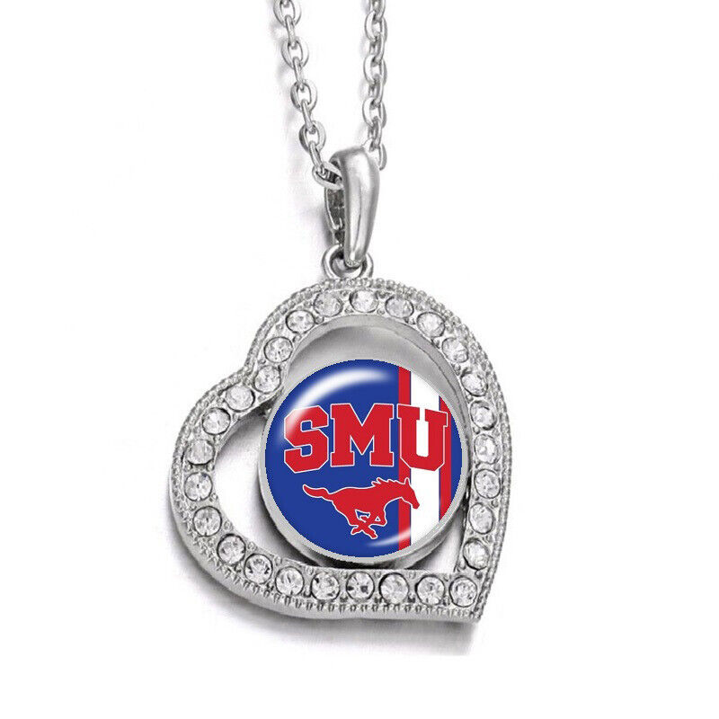 Smu Mustangs Womens Sterling Silver Link Chain Necklace With Pendant D19