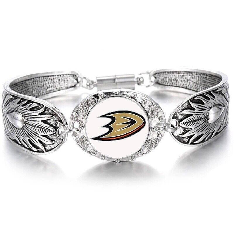Anaheim Ducks Hockey Fan Gift Womens Sterling Silver Bracelet Jewelry D3