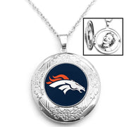Denver Broncos Womens 925 Silver 20" Link Chain Necklace And Photo Locket D16