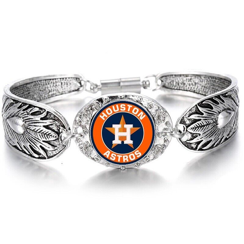Special Houston Astros Women'S Sterling Silver Bracelet Baseball W Gift Pkg D3R
