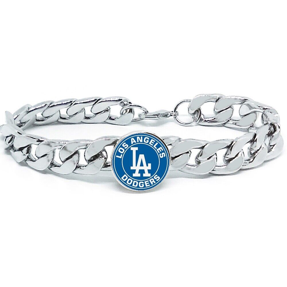 Special Los Angeles Dodgers Silver Mens Curb Link Chain Bracelet Gift D4R