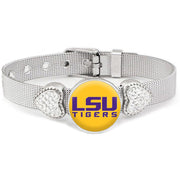 Special Lsu University Tigers Womens Adjust Silver Bracelet Jewelry Gift D26Y