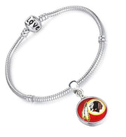 Washington Redskins Womens Sterling Silver Snake Link Bracelet Football Gift D13