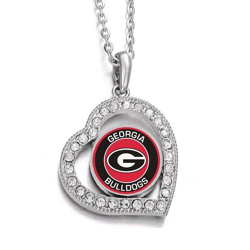 Georgia Bulldogs Womens Sterling Silver Link Chain Necklace With Pendant D19