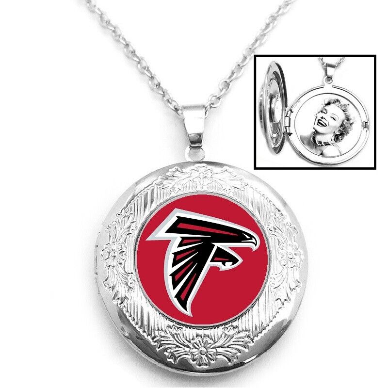 Atlanta Falcons Womens 925 Silver 20" Link Chain Necklace And Photo Locket D16