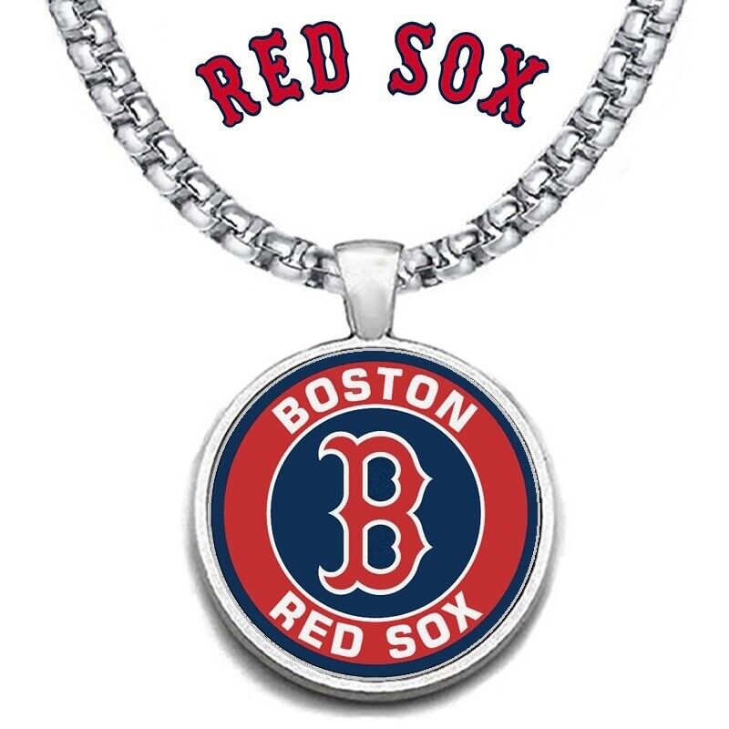 Large Boston Red Sox Mens 24" Chain Stainless Pendant Necklace Free Ship' D30