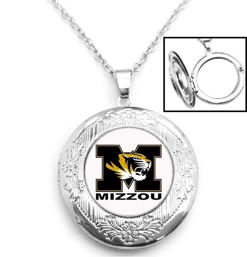 Missouri Tigers Sterling Silver Link Chain Necklace With Locket Gift D16