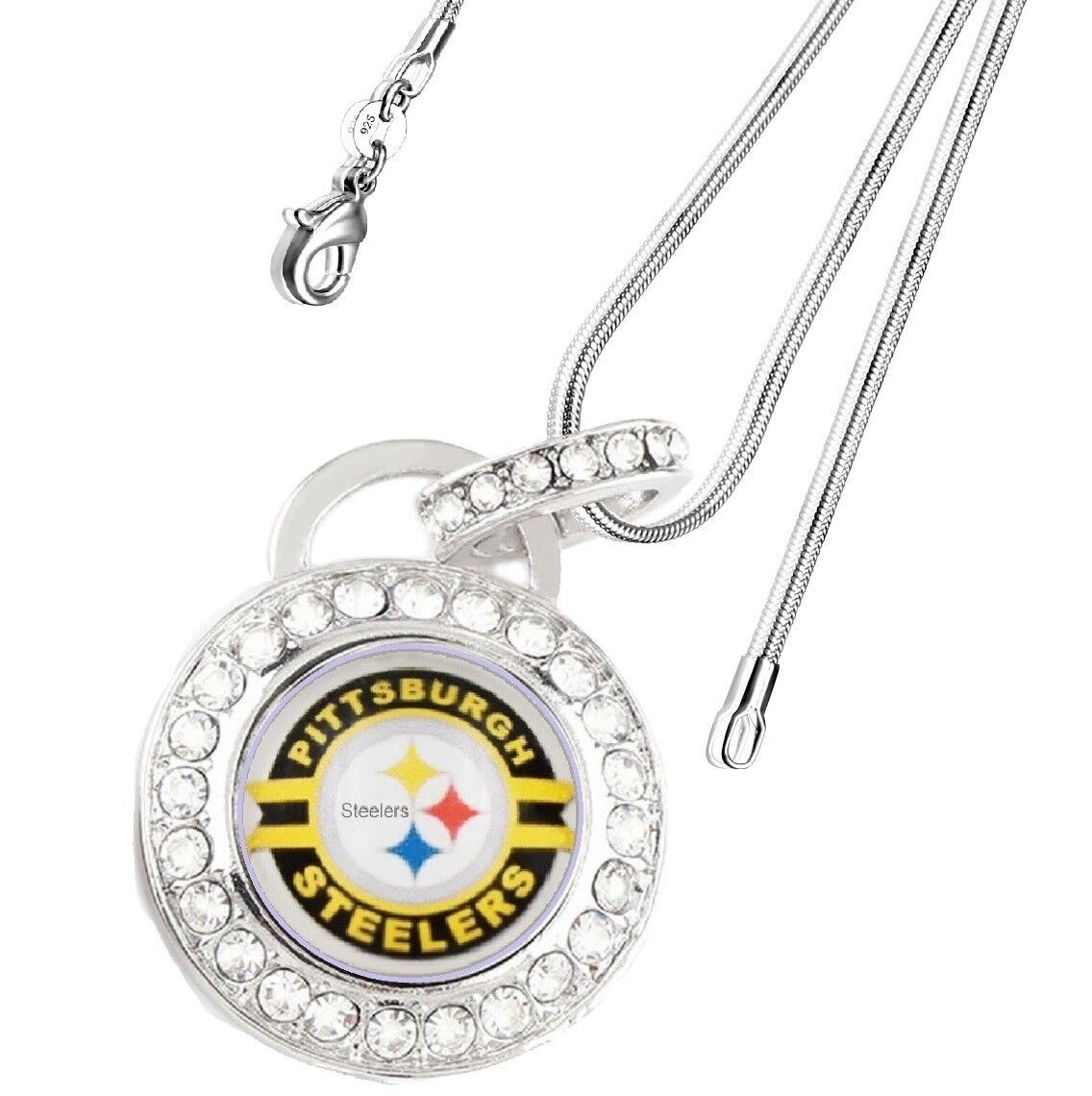 Pittsburgh Steelers Throwback Sterling Silver Womens Chain Necklace Gift D17
