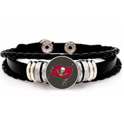 Tampa Bay Buccaneers Mens Womens Black Leather Bracelet Football + Giftpg D14-1