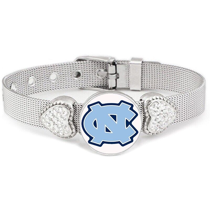 Spicial North Carolina Tar Heels Womens Adjust. Silver Bracelet Jewelry Gift D26