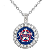 Texas Rangers Womens Sterling Silver Chain Link Necklace With Pendant D18