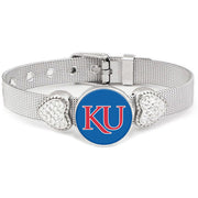 University Of Kansas Ku Jayhawks Womens Adjust Silver Bracelet Jewelry Gift D26