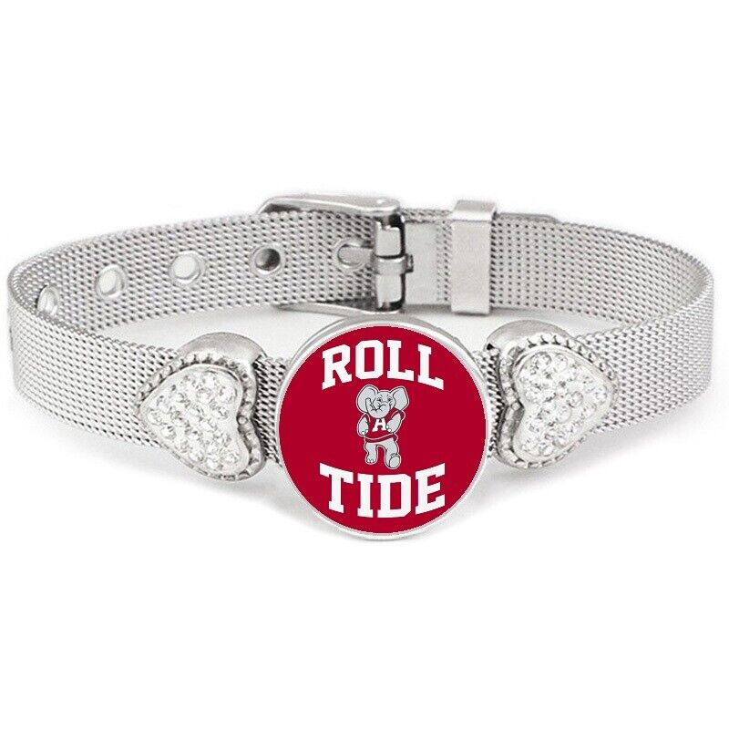 University Of Alabama Roll Tide Womens Adjust. Silver Bracelet Jewelry Gift D26