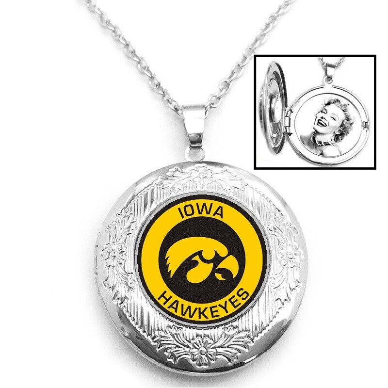 Iowa Womens Sterling Silver Link Chain Necklace With Locket D16