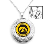 Iowa Womens Sterling Silver Link Chain Necklace With Locket D16