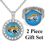 Jacksonville Jaguars Gift Set Womens 925 Sterling Silver Necklace And Ring D18D2