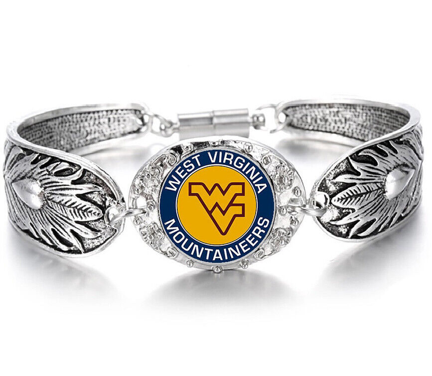 West Virginia Mountaineers Sterling Silver Necklace and Bracelet Gift Set D3D18