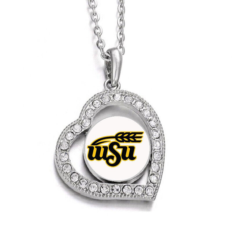 Wichita State Shockers Women Sterling Silver Link Chain Necklace And Pendant D19