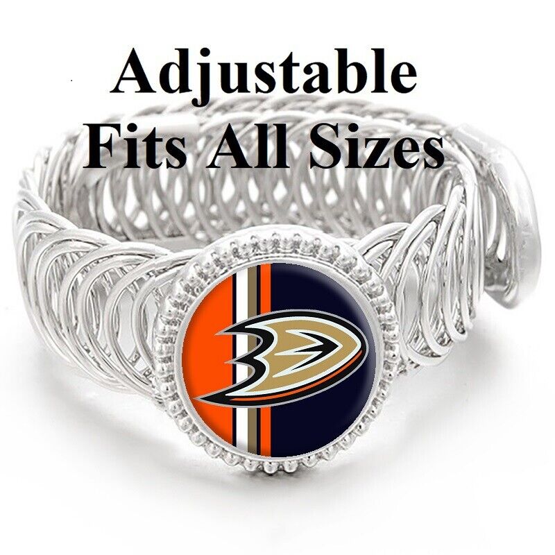 Special Anaheim Ducks Mens Women Silver Link Adjustable Hockey Bracelet Gift D11