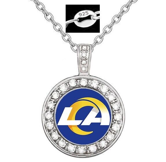 New Style Los Angeles La Rams Womens 925 Sterling Silver Necklace Football D18