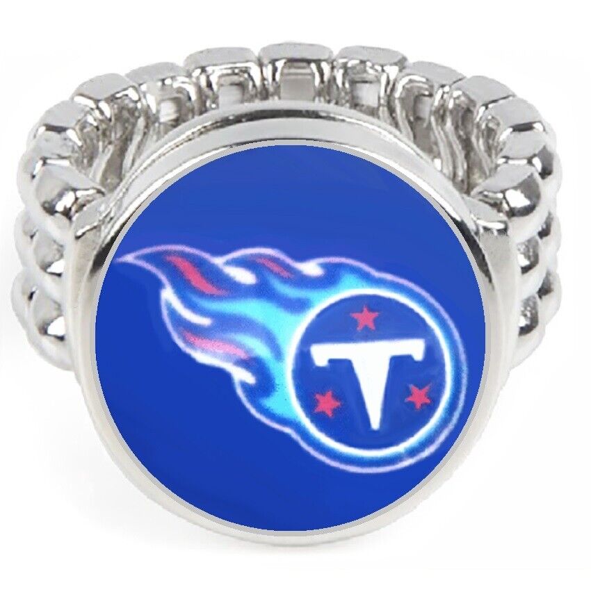 Tennessee Titans Silver Men'S Women'S Football Ring Fits All Sizes W Gift Pk D2