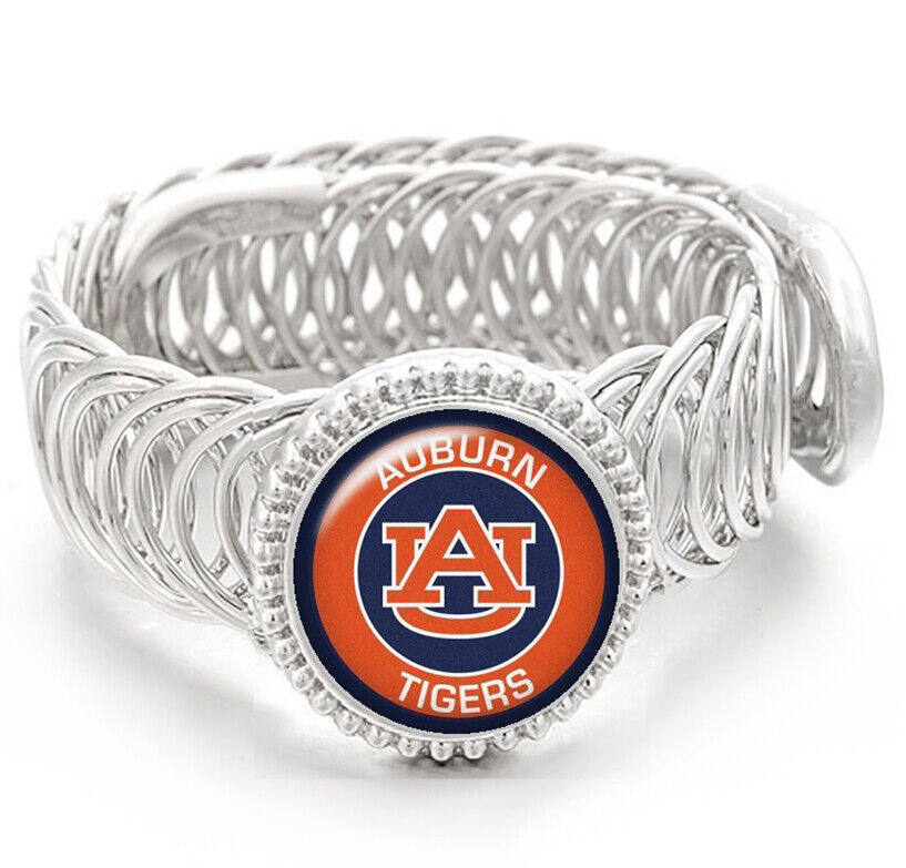 Auburn Tigers Mens Silver Adjustable Chain Bracelet Jewelry Gift D11