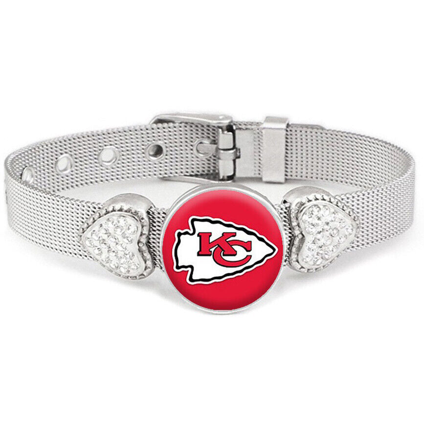 Kansas City Chiefs Women'S Adjustable Silver Bracelet Jewelry Gift D26