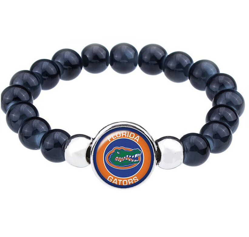 University Of Florida Gators Womens Mens Black Bead Chain Bracelet Gift D1