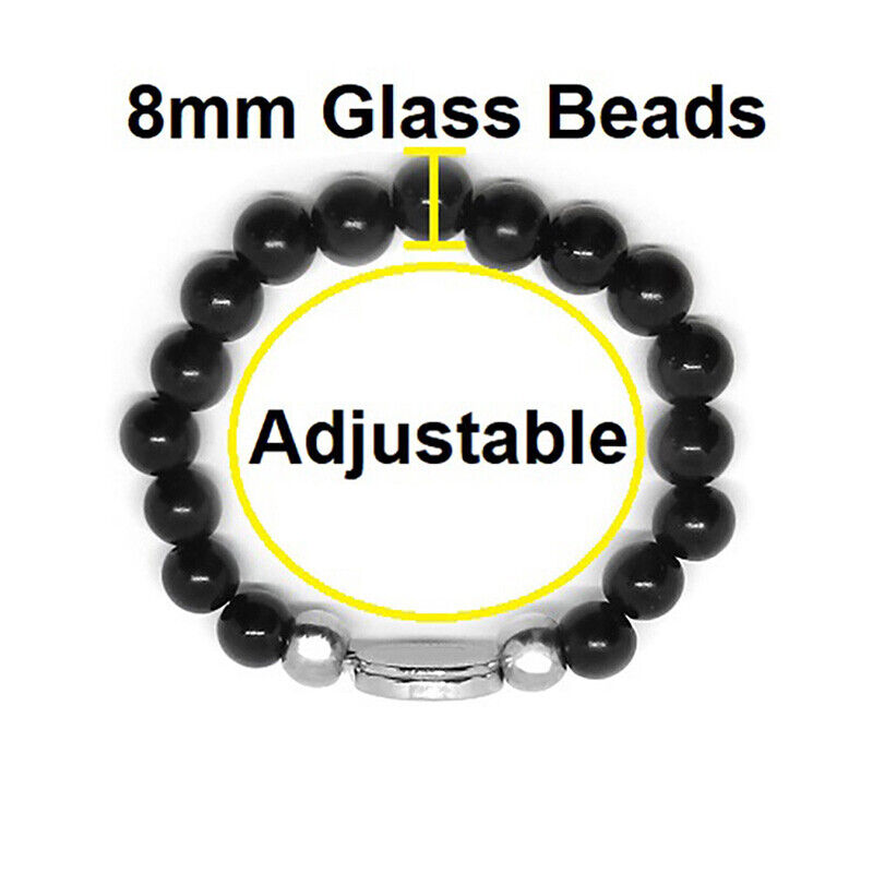Pittsburgh Steelers Women's Men's Black Bead Bracelet Bangle Gift D1