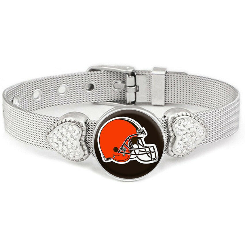 Cleveland Browns Women'S Adjustable Silver Bracelet Jewelry Gift D26