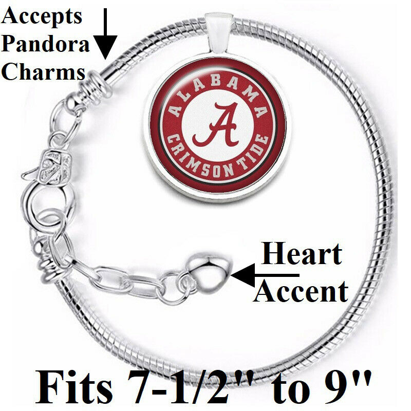 University Alabama Crimson Tide Womens Sterling Silver Bracelet Jewelry Gift D10