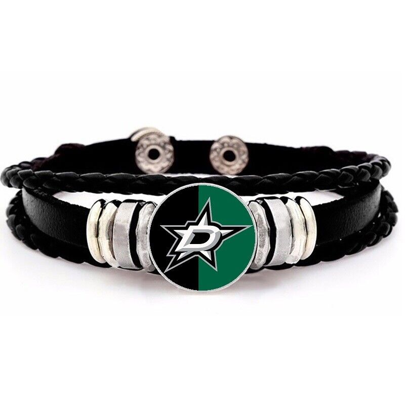 Special Dallas Stars Black Leather Bracelet Gift D14