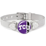 Tcu Texas Christian University Womens Silver Bracelet Jewelry Gift D26