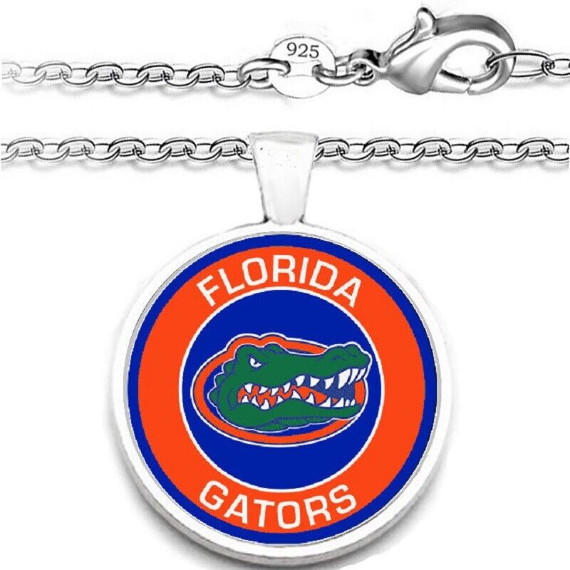 Florida Gators Mens Womens 925 Sterling Chain Necklace University Gift A1