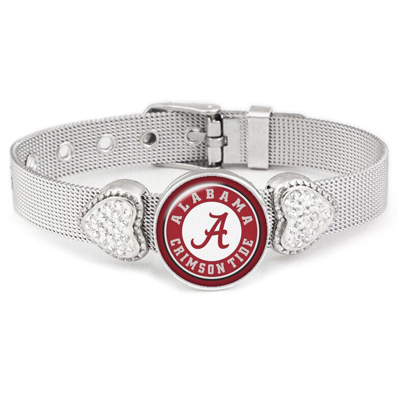 University Alabama Crimson Tide Womens Adjust Silver Bracelet Jewelry Gift D26