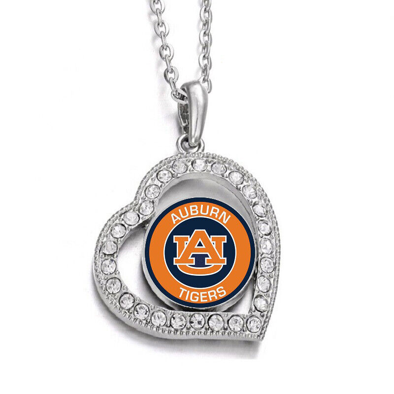 Auburn Tigers Womens Sterling Silver Link Chain Necklace With Pendant D19